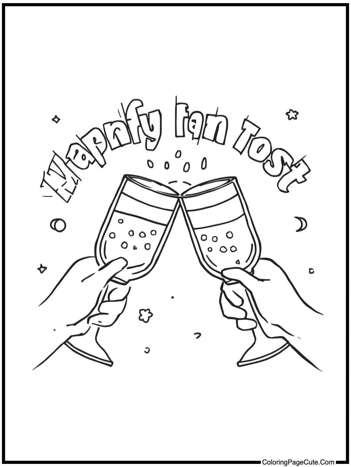 with a celebratory toast.