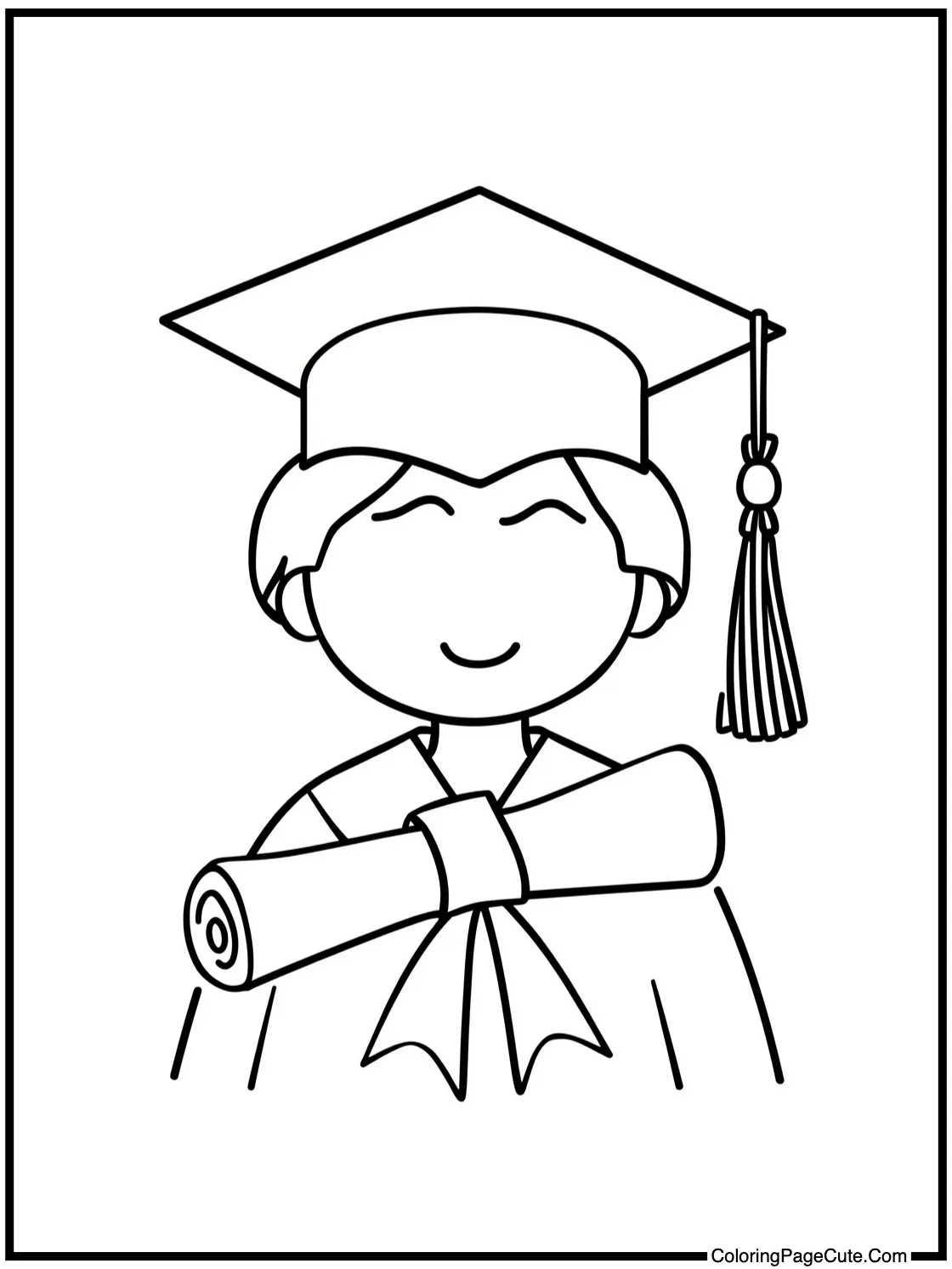 with a graduation certificate.