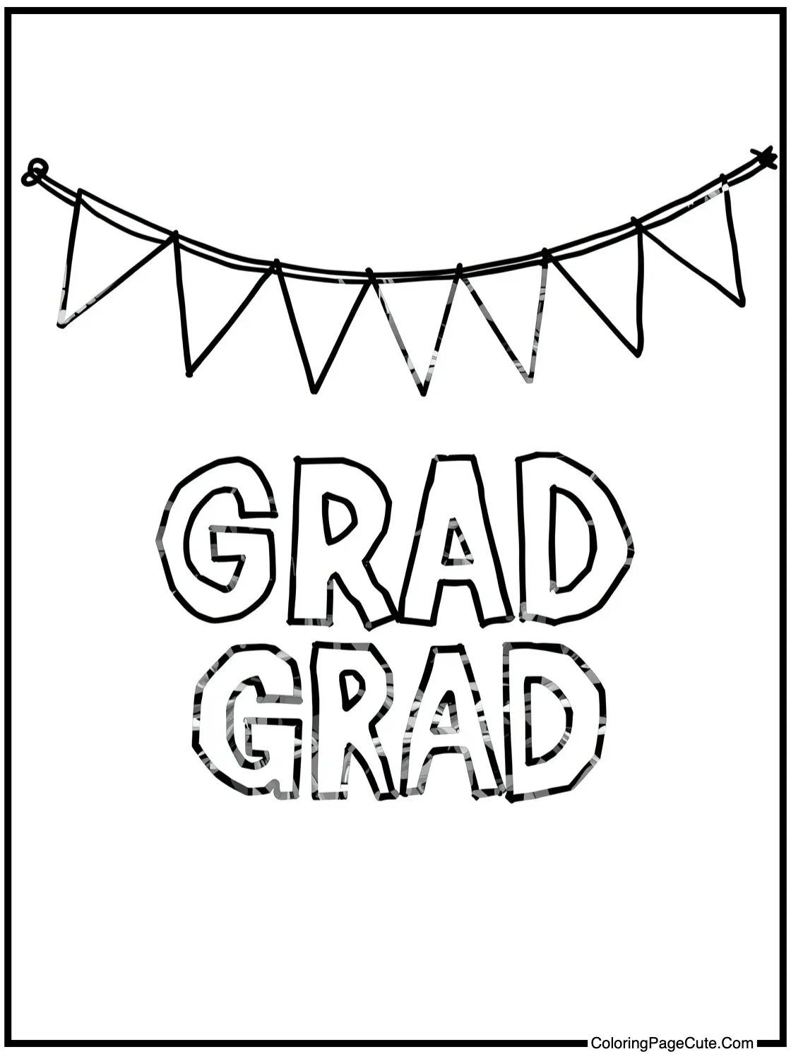 with a graduation banner.