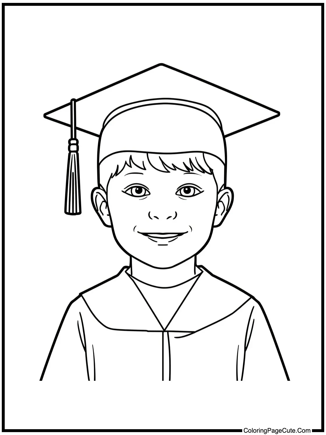 with a graduation picture.