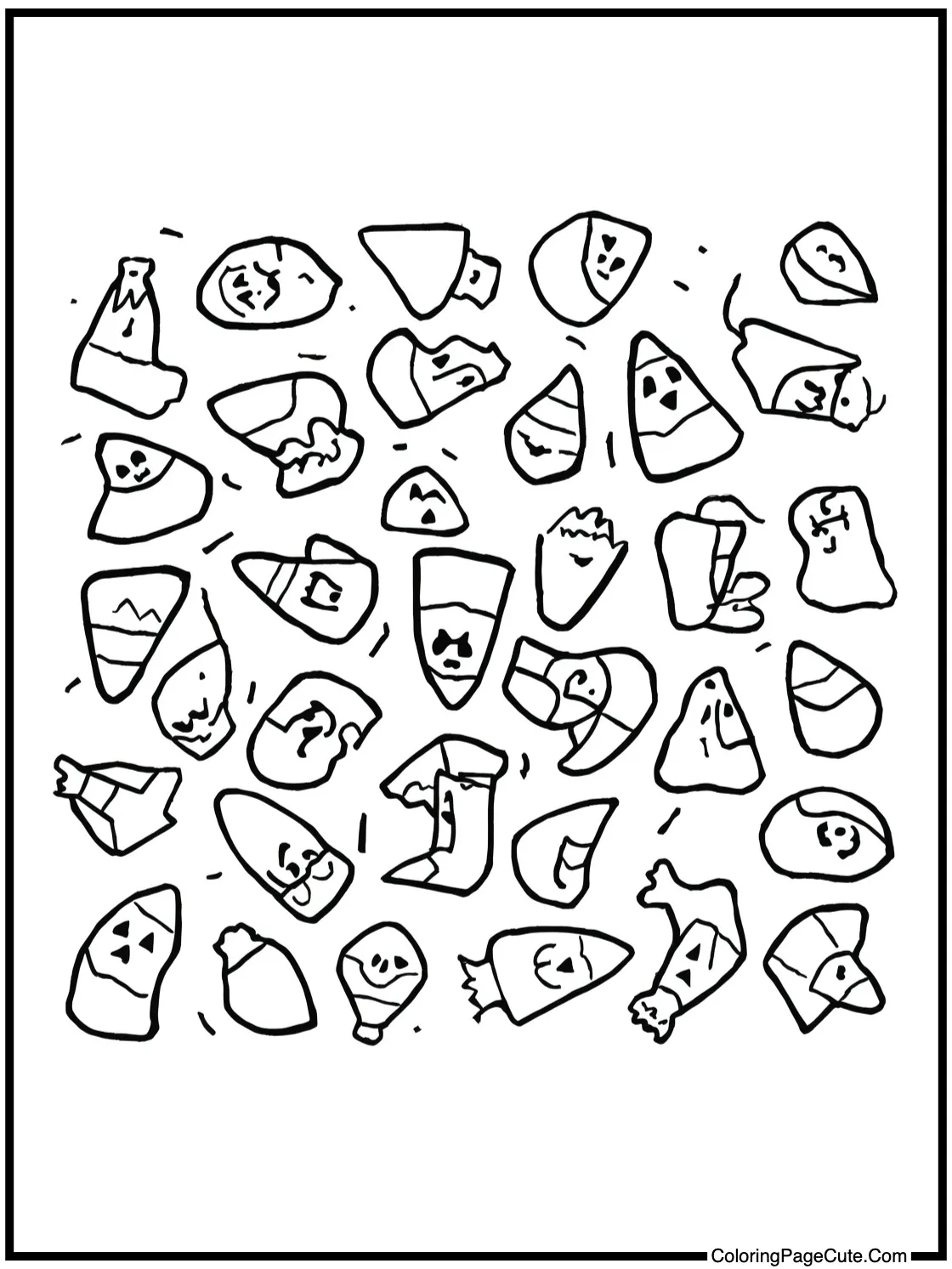 Candy corn scattered