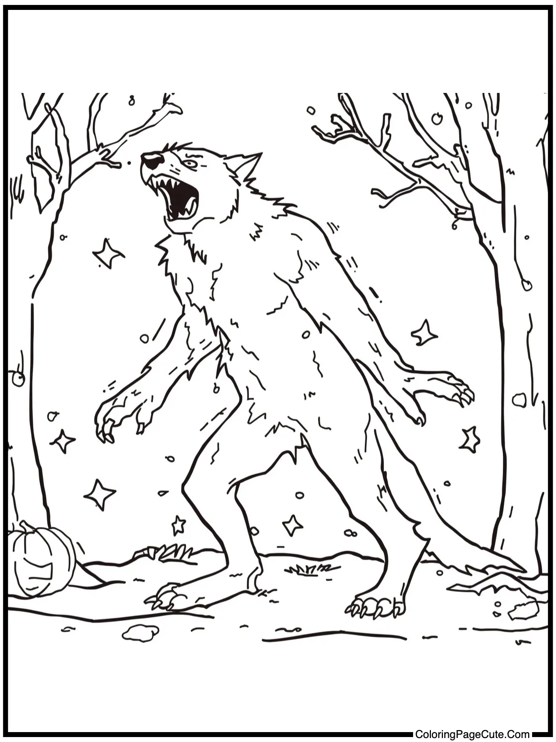 Werewolf howling joyfully