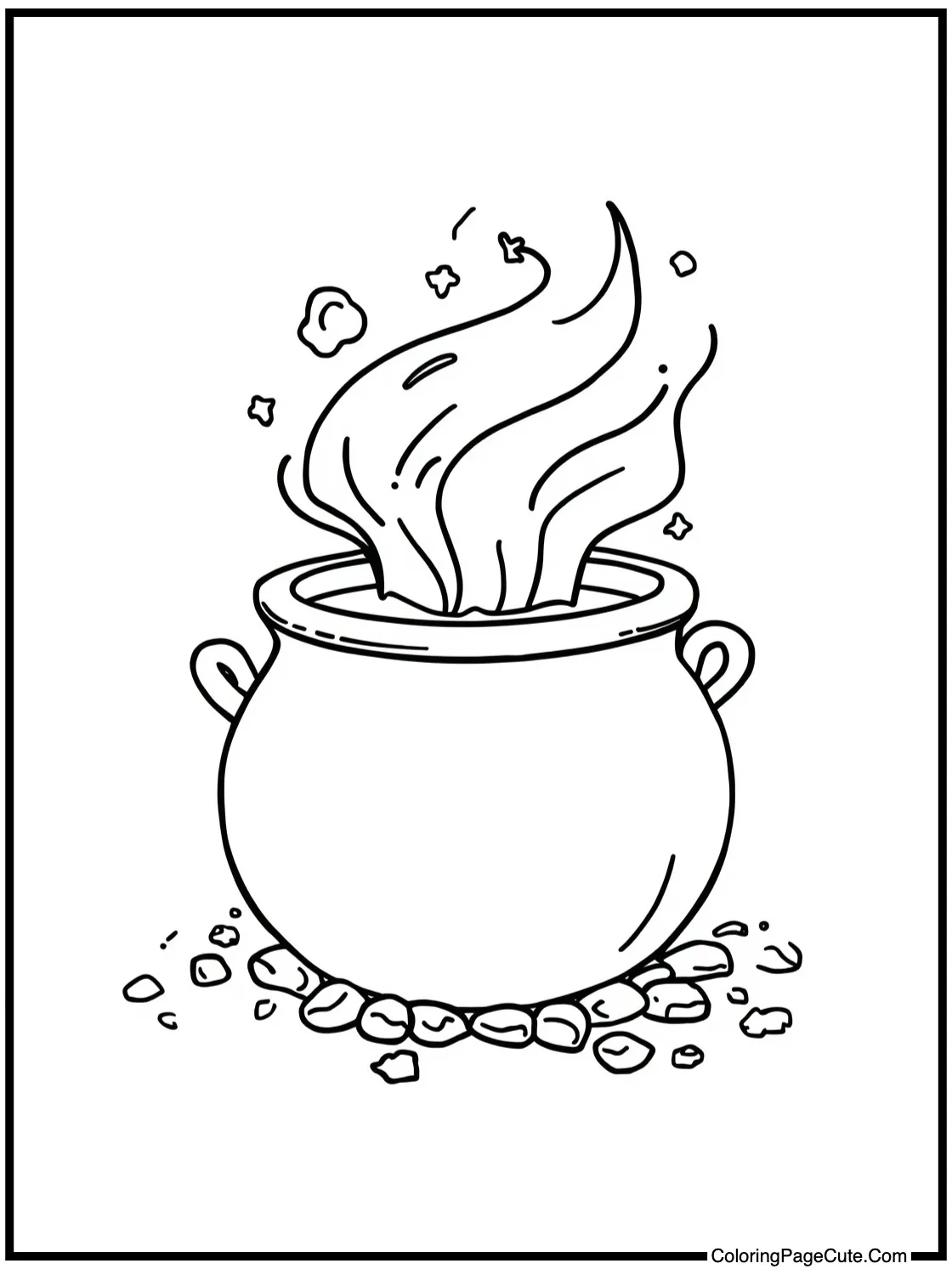 Cauldron bubbling gently