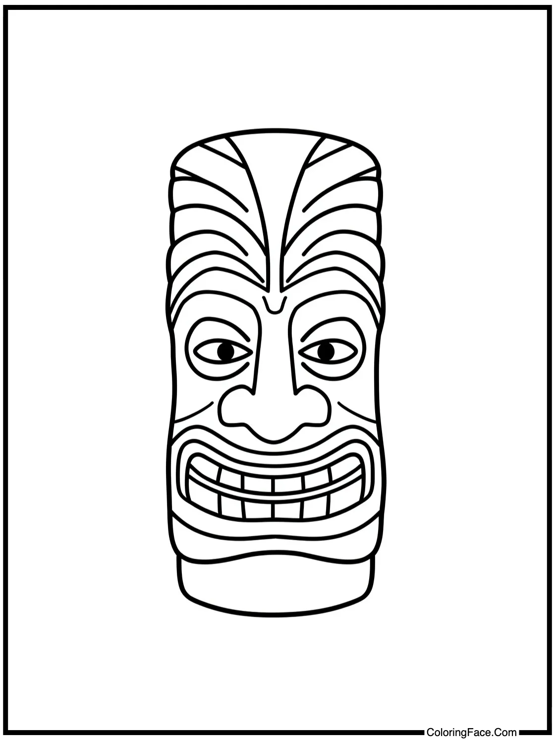 Tiki mask smiling