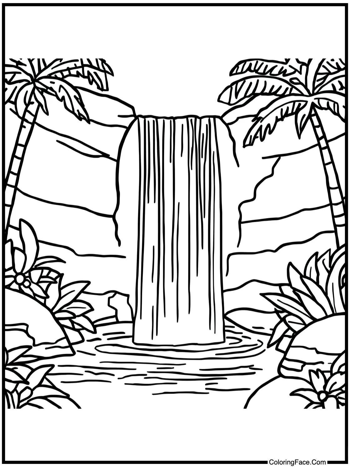 Waterfall flowing down