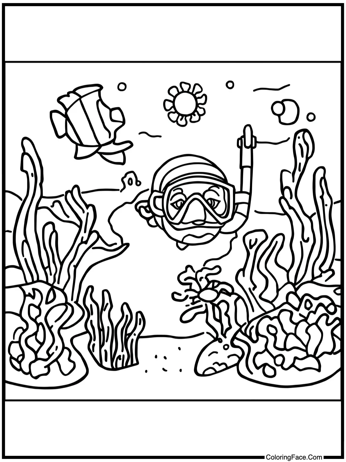 Snorkeler exploring reef