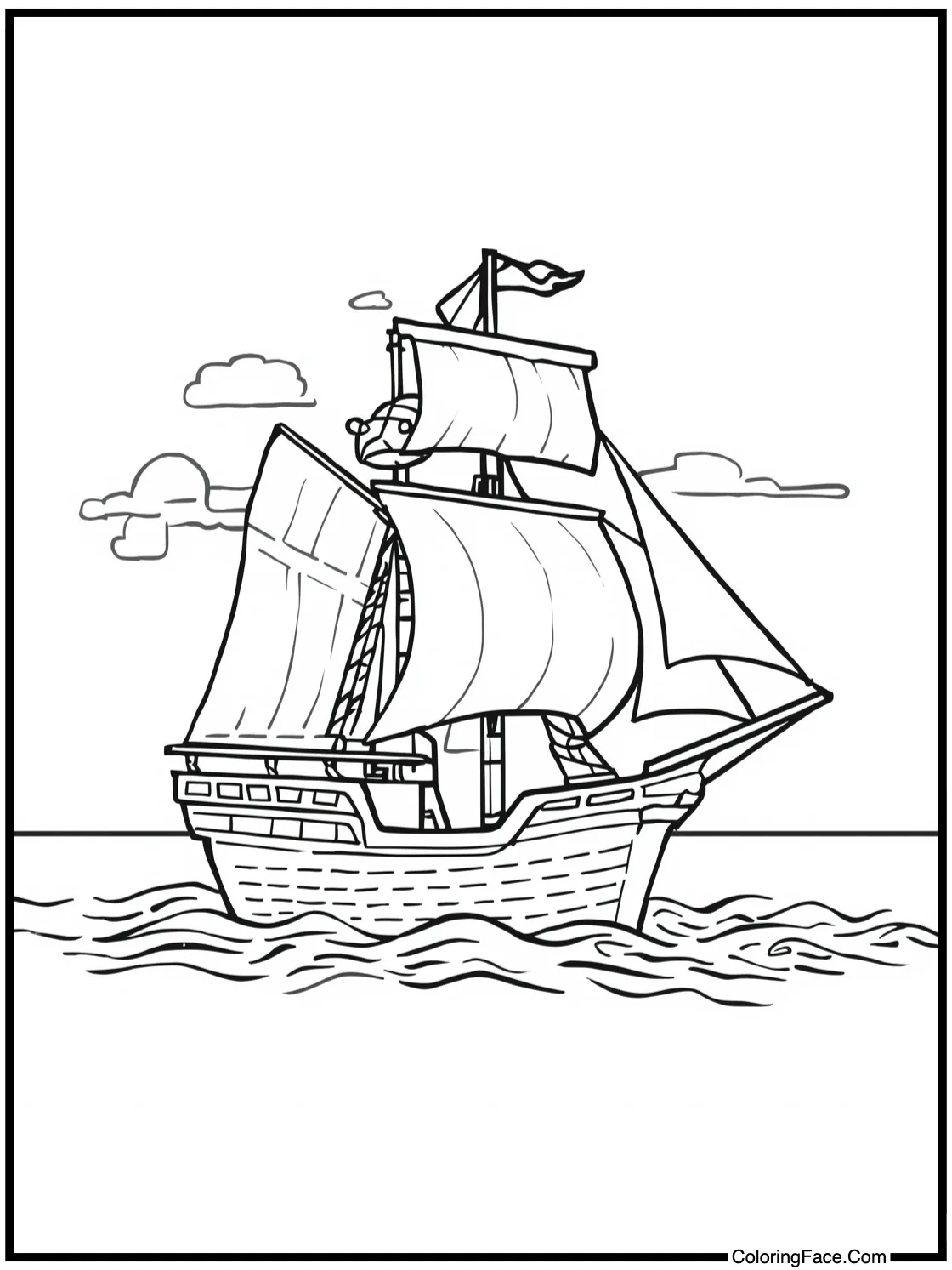 Ship sailing peacefully