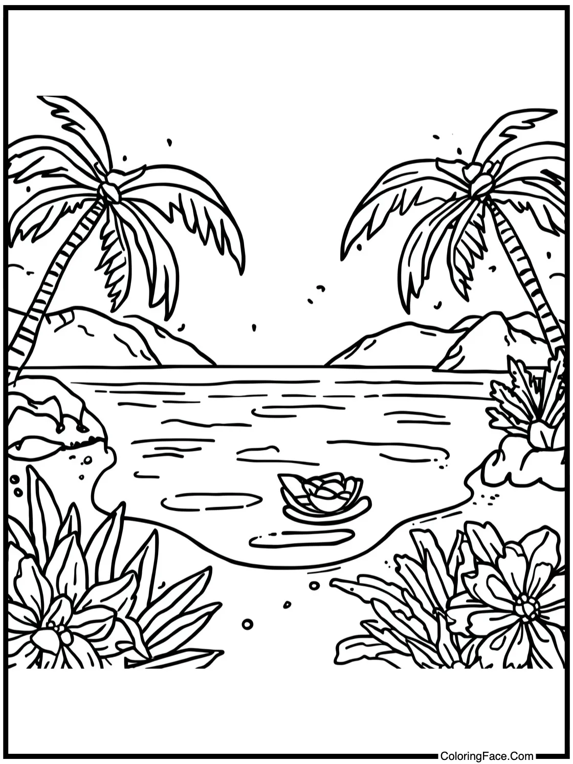 Peaceful lagoon scene