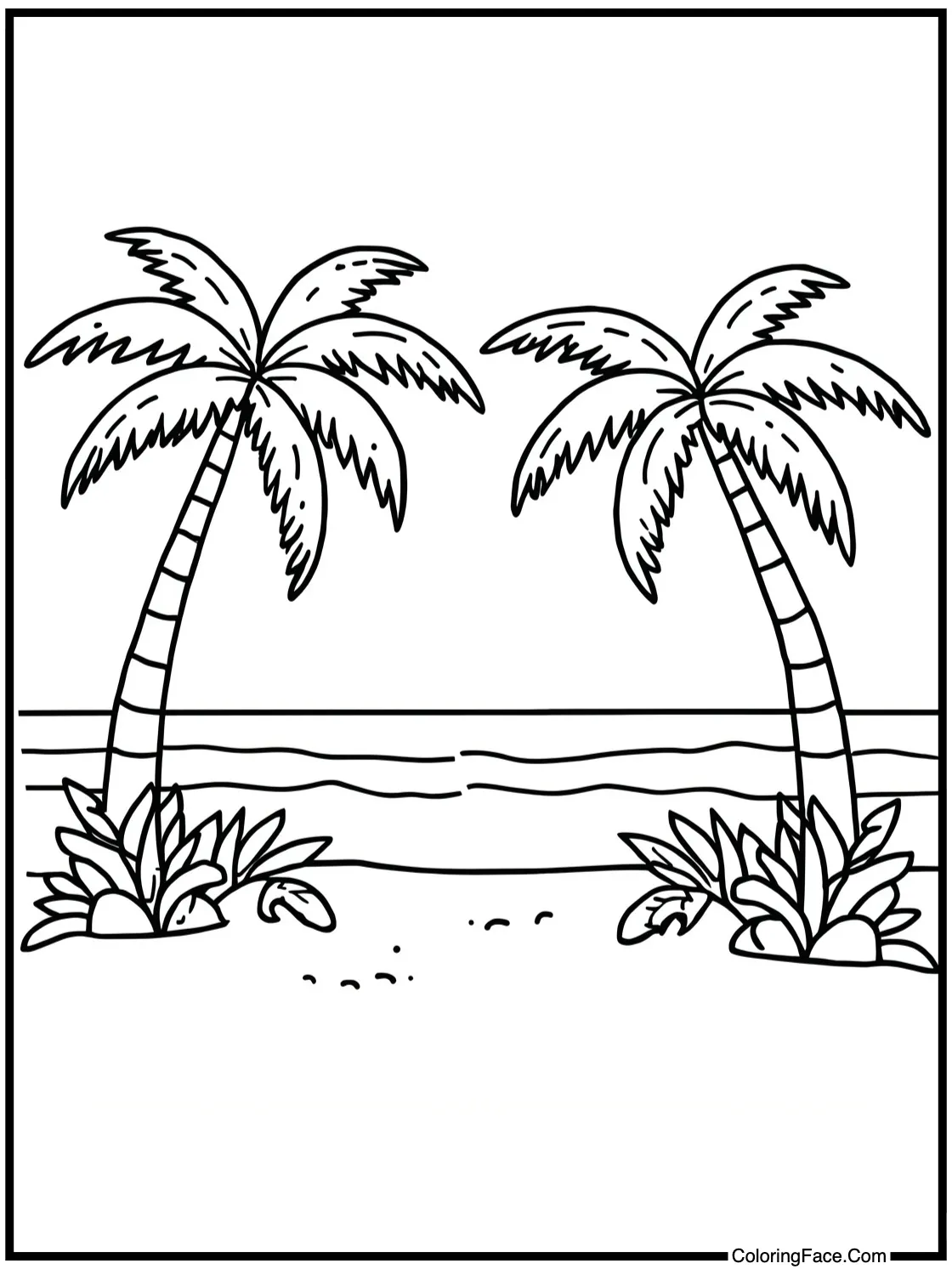 Relaxing under palms