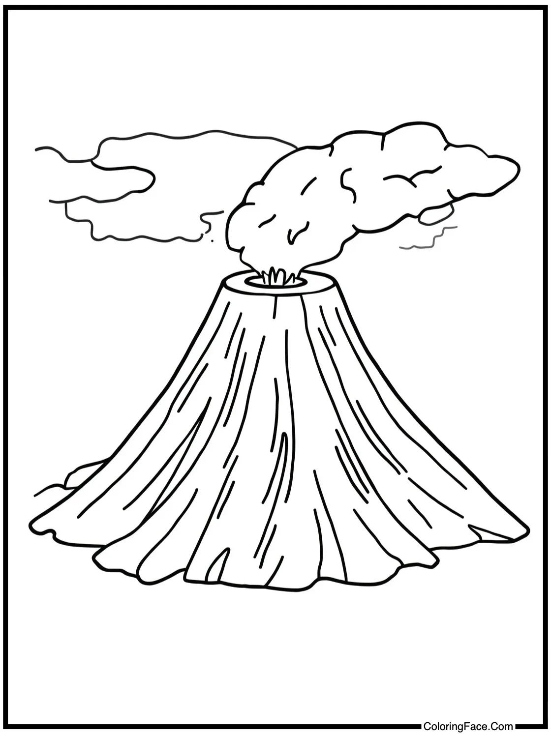 Volcano steaming gently