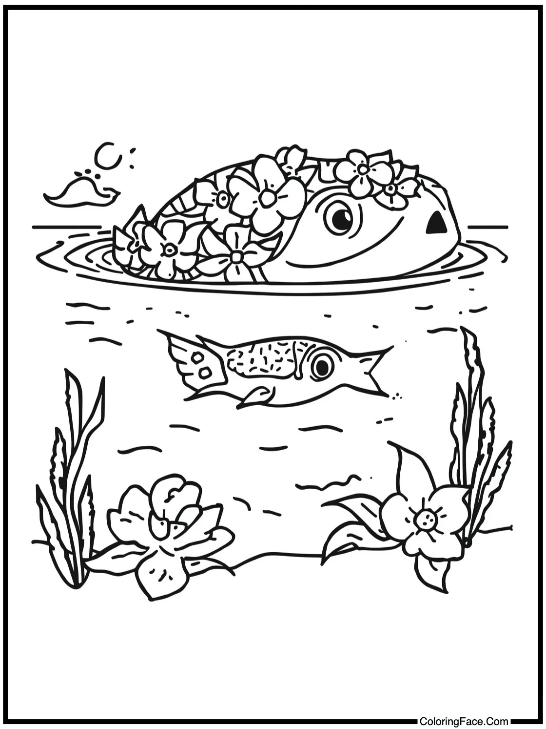 Happy family swimming