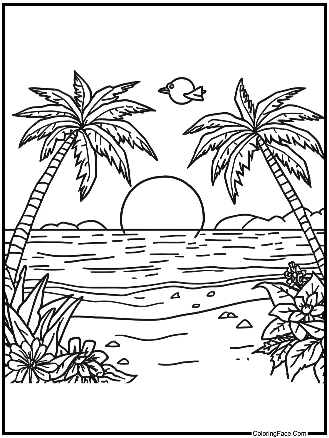 Relaxing beach stroll