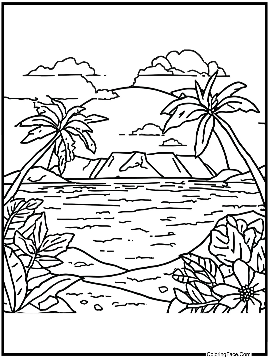 Picturesque island landscape