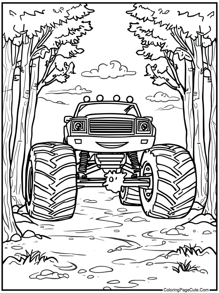 Headlights beaming in dark