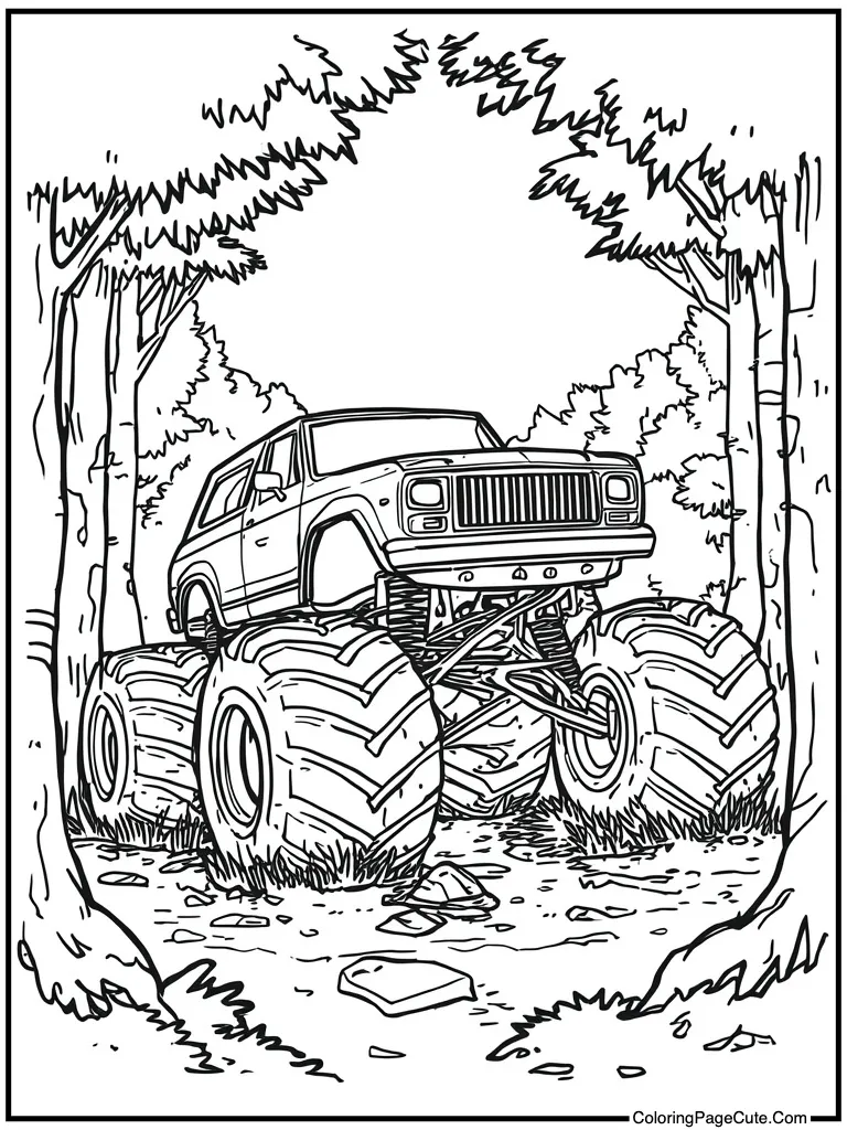 Mud splashing dirty tires