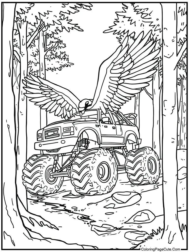 Eagle wings flying side