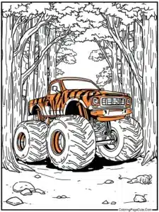 monster truck coloring pages For Adults