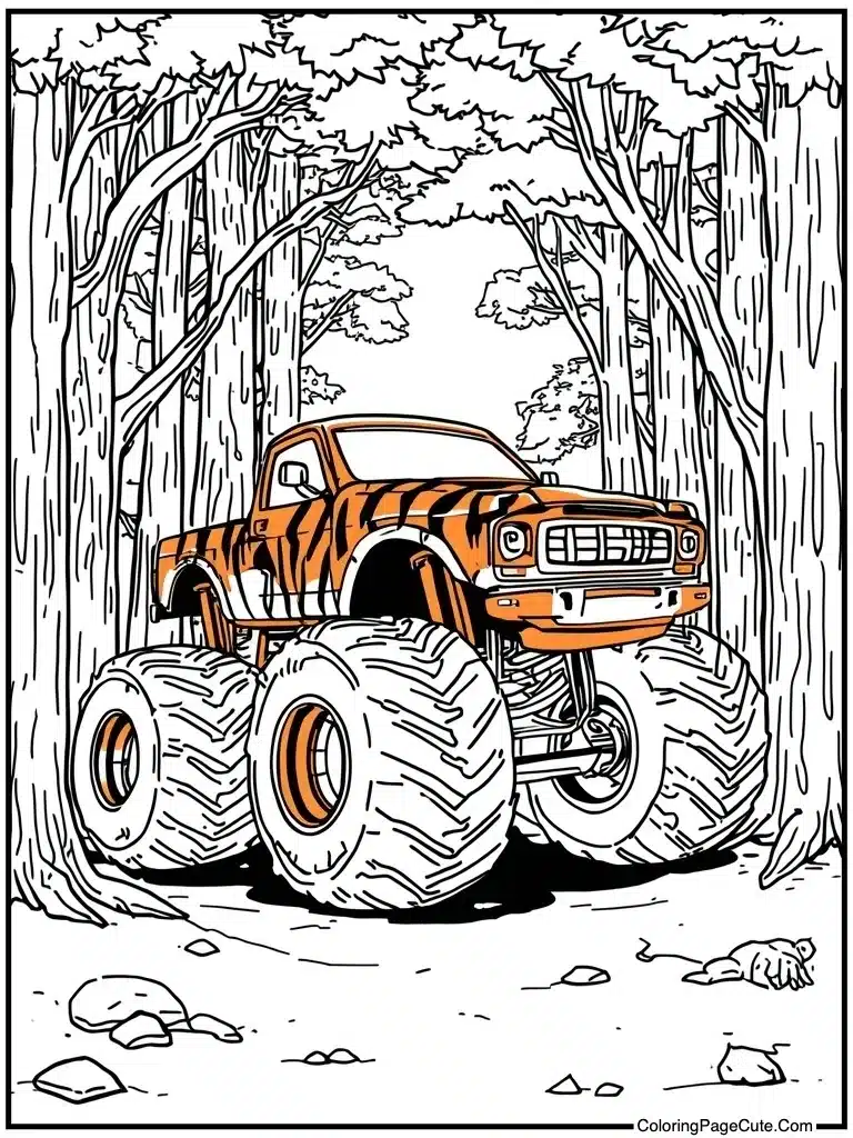 monster truck coloring pages For Adults