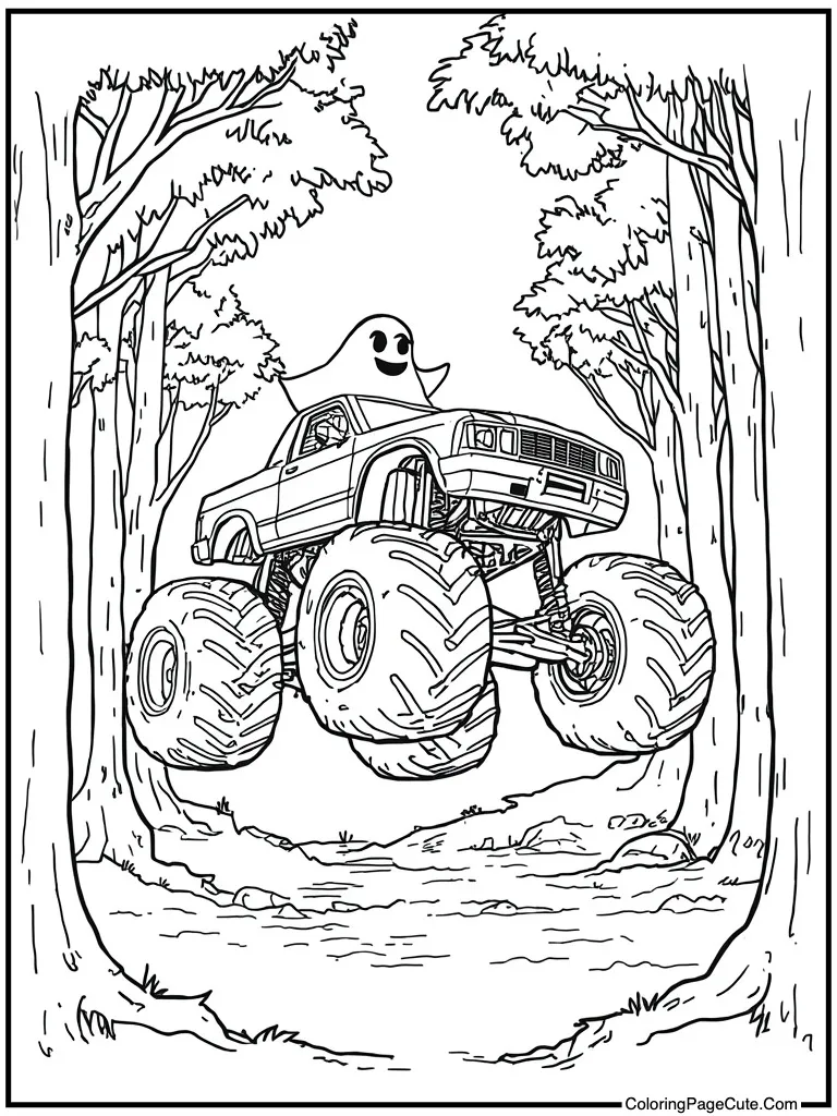 Ghost floating white tires
