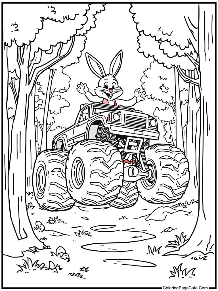 Easter bunny jumping hop