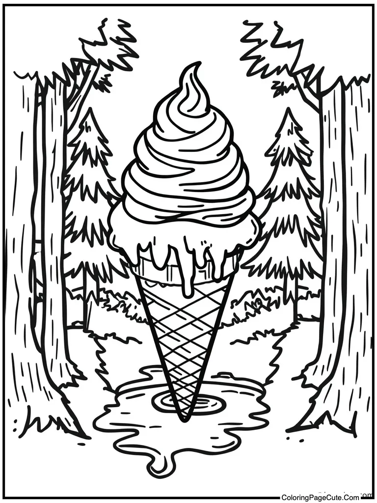 Ice cream cone melting