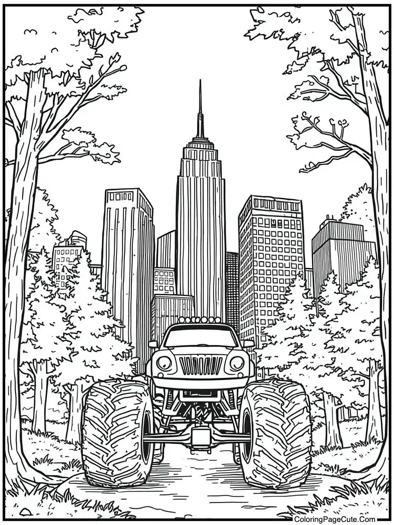 City skyline tall buildings