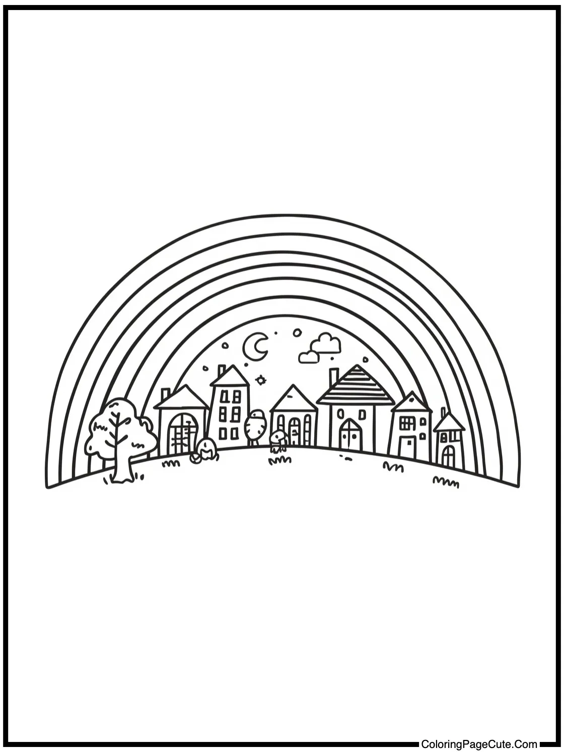 illustrating a peaceful village