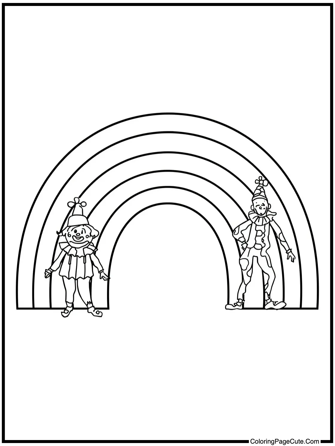 with cheerful clowns