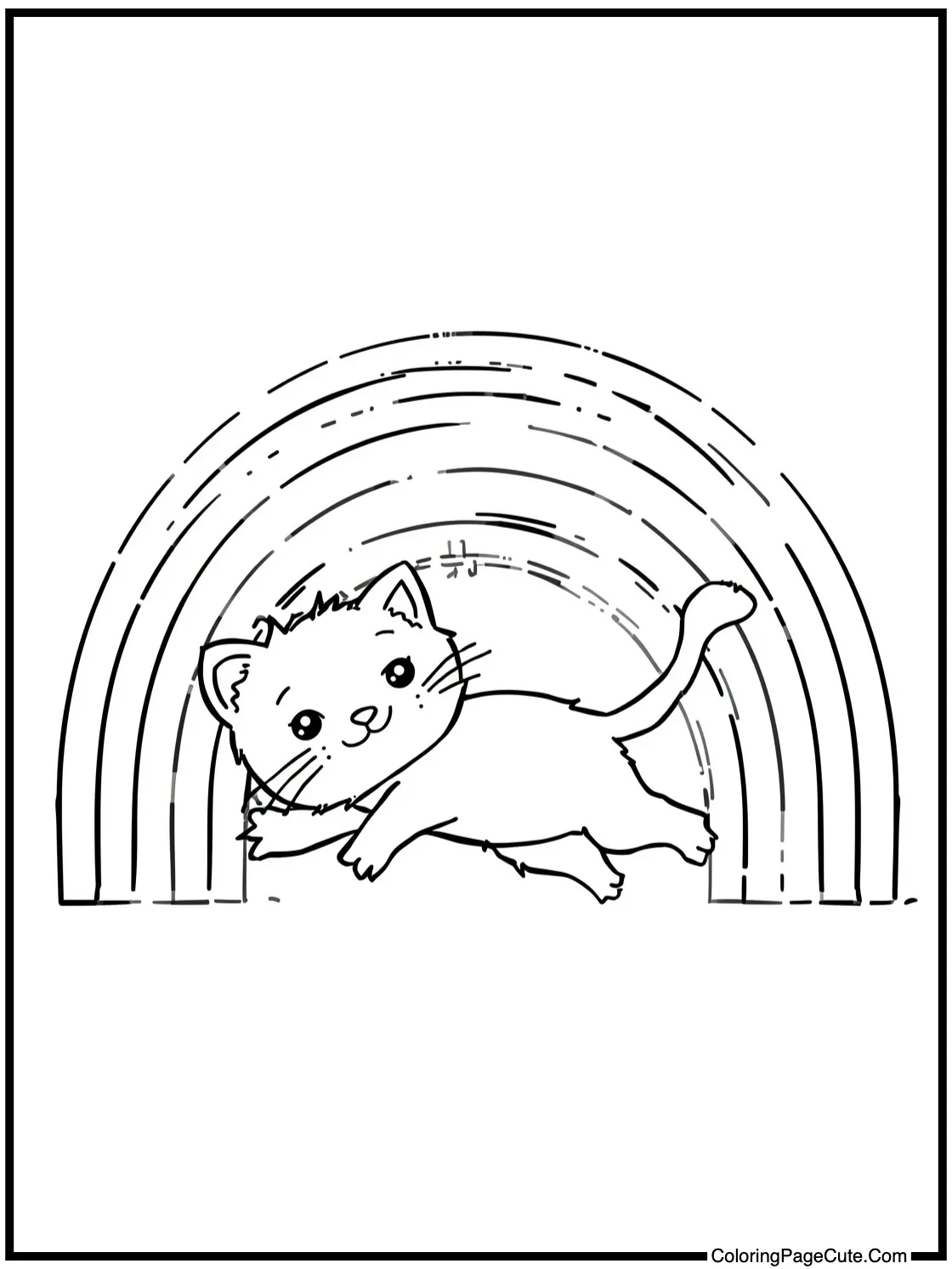 illustrating a playful kitten