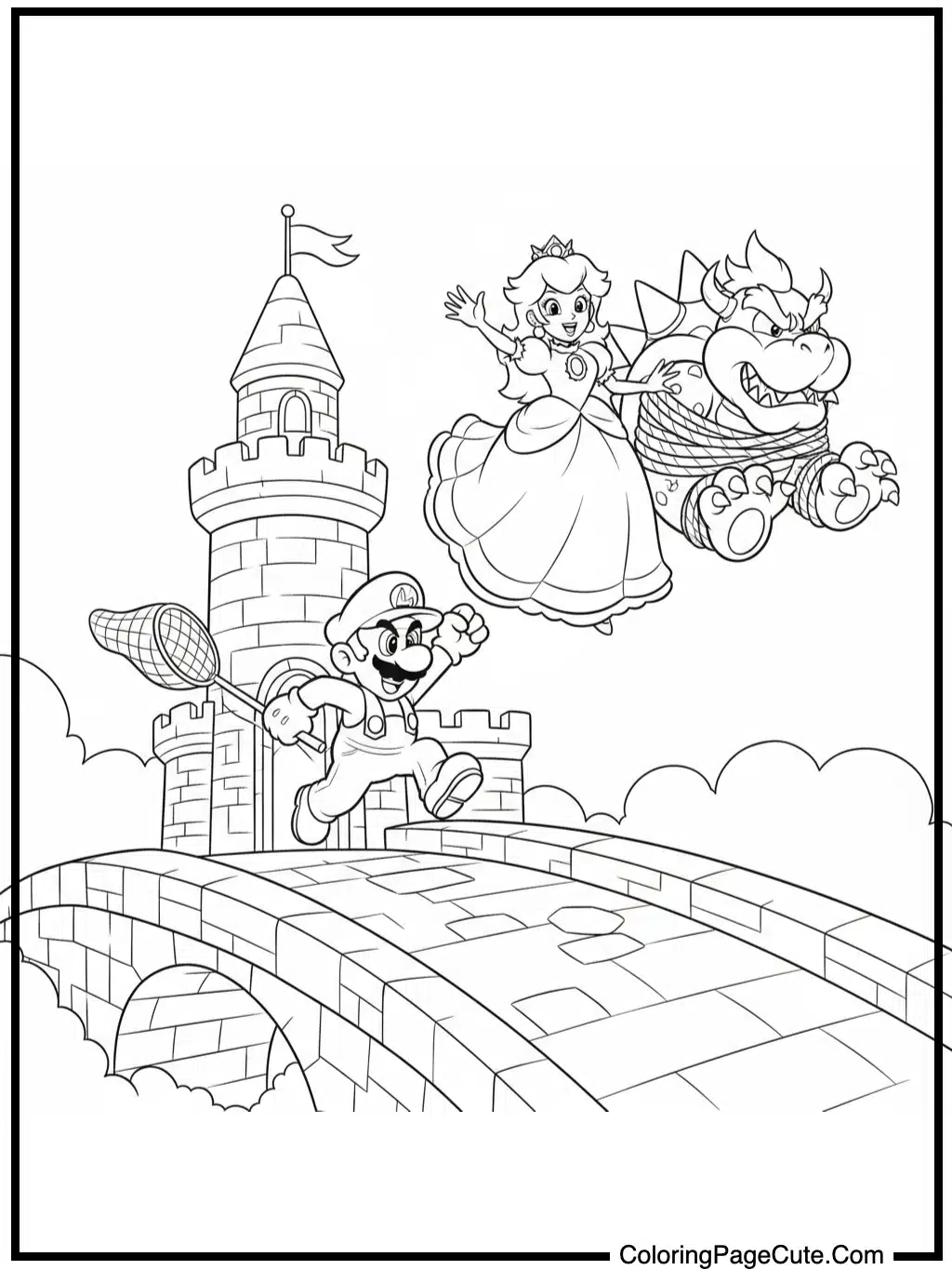 Super Mario Bros rescuing Princess Peach