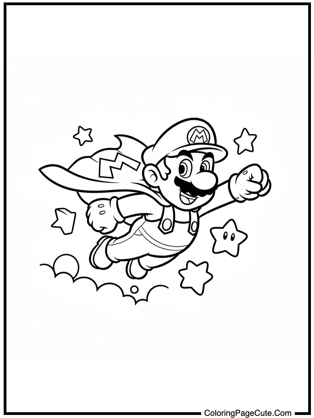 Super Mario Bros flying with cape