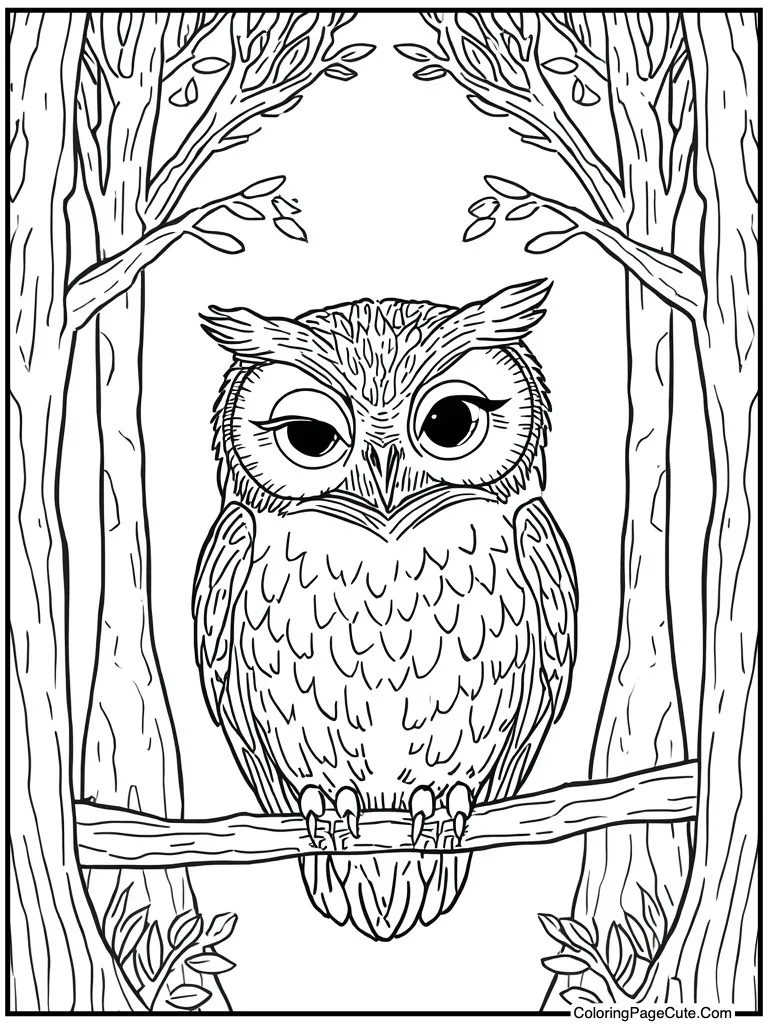 Owl winking huge eyes