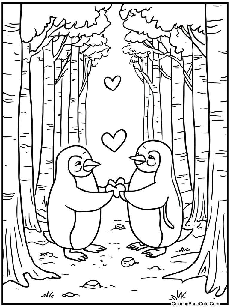 Penguin pebble gift giving