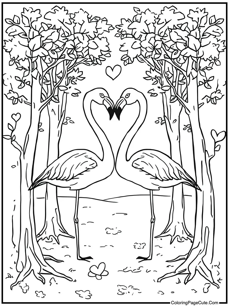 Flamingo neck heart shape