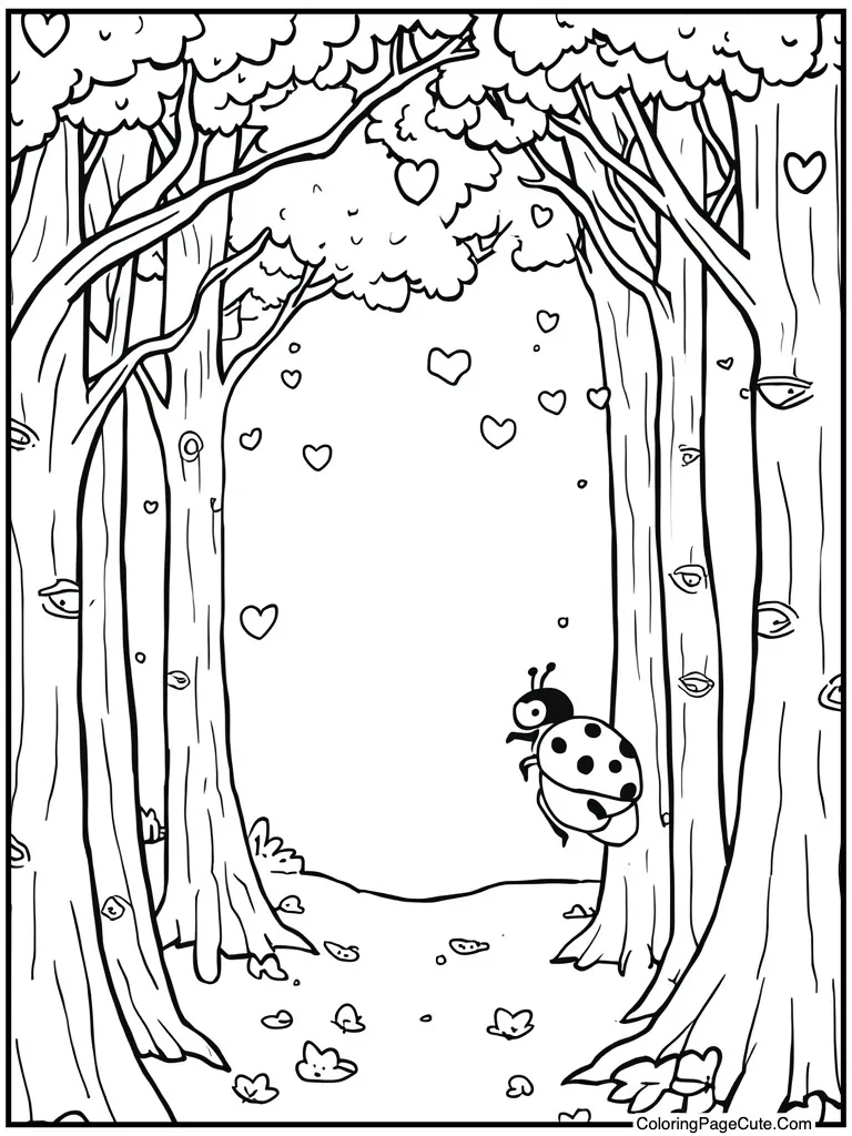 Ladybug spots heart shaped