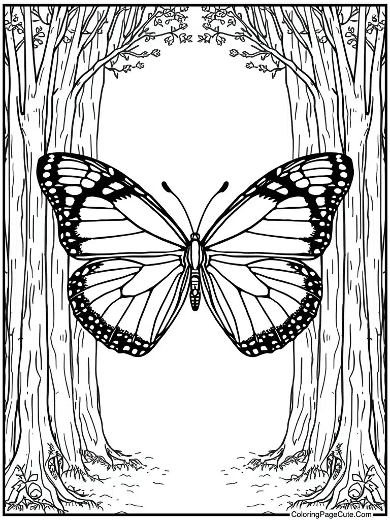 Butterfly wings symmetrical pattern