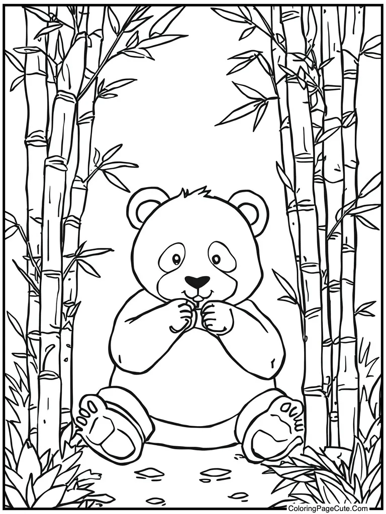 Panda eating bamboo shoot