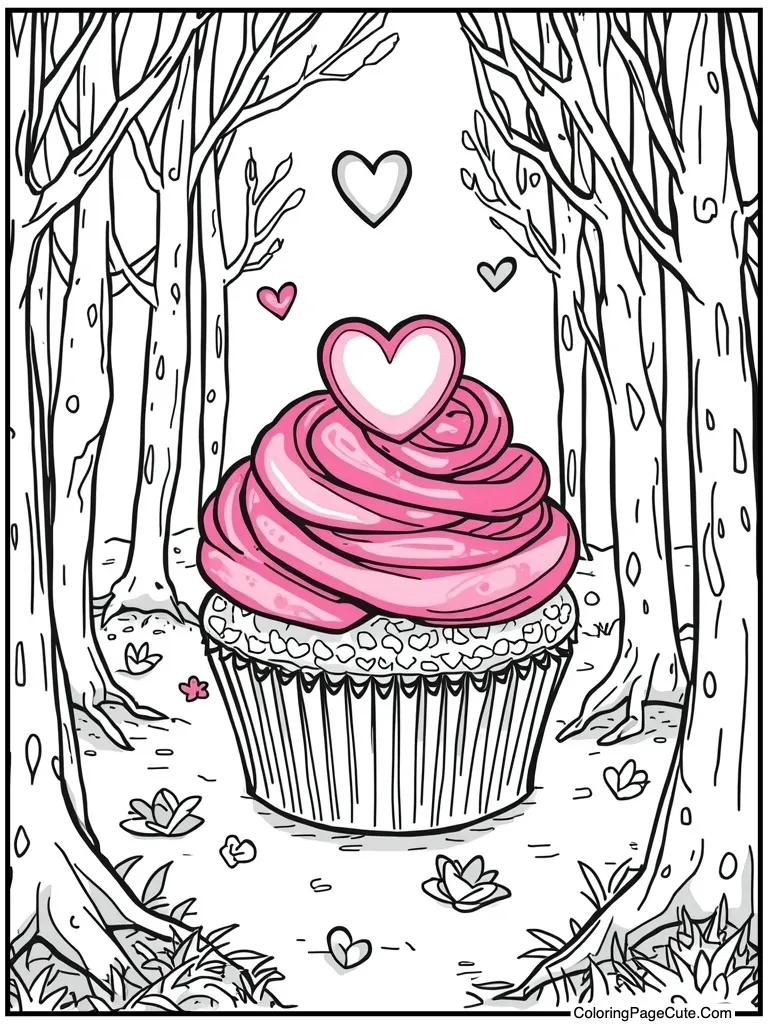 Cupcake with pink frosting