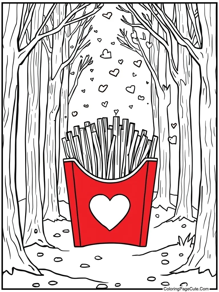 Fries in red carton