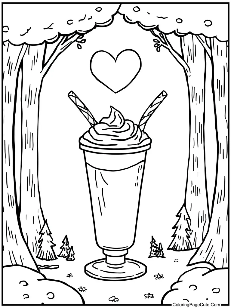 Milkshake two straws sharing