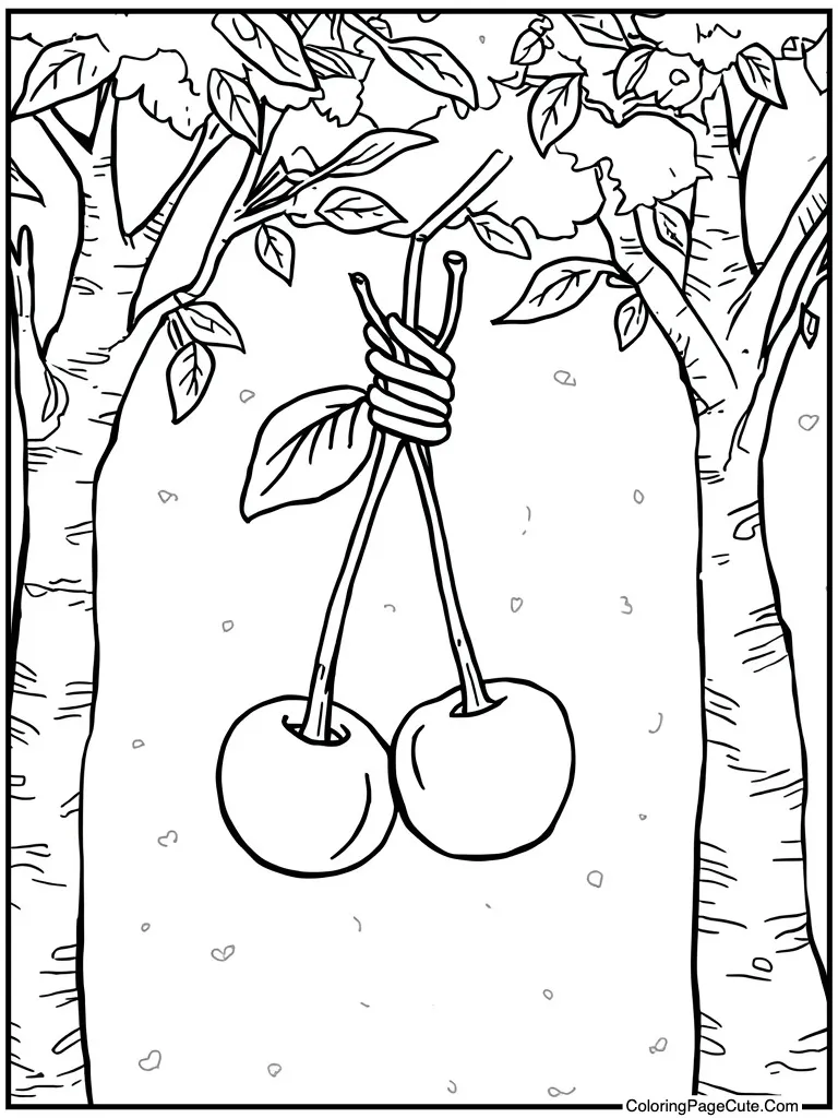 Cherries stems tied knot