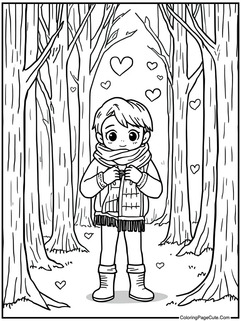 Knitting red wool scarf