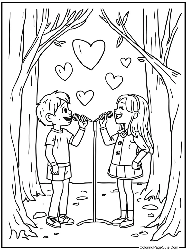 Singing duet microphone stand