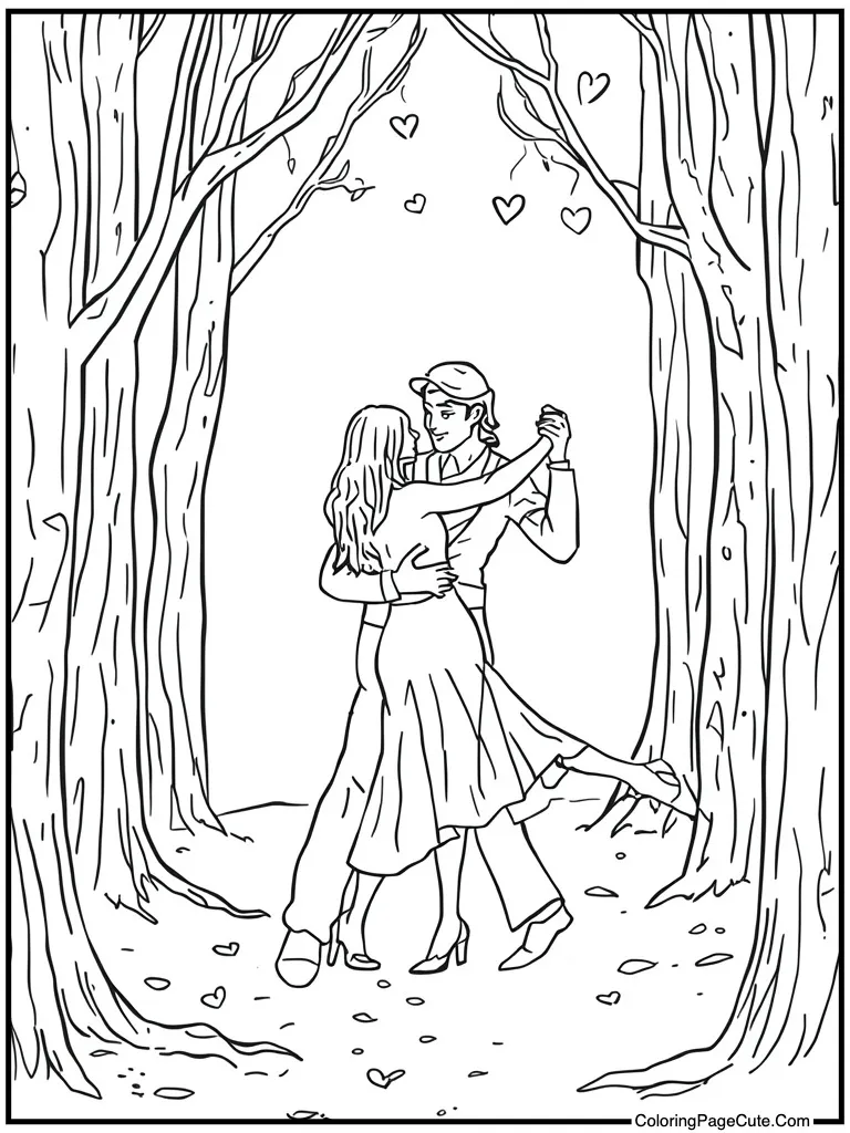 Dancing tango dramatic dip