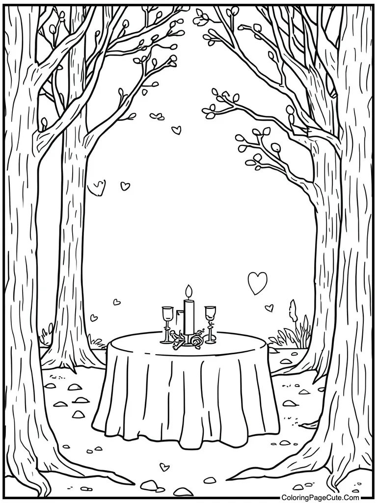 Candle light dinner table