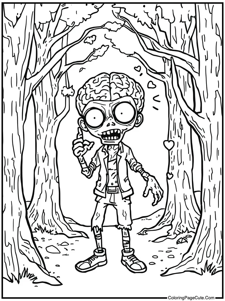 Zombie offering fresh brain