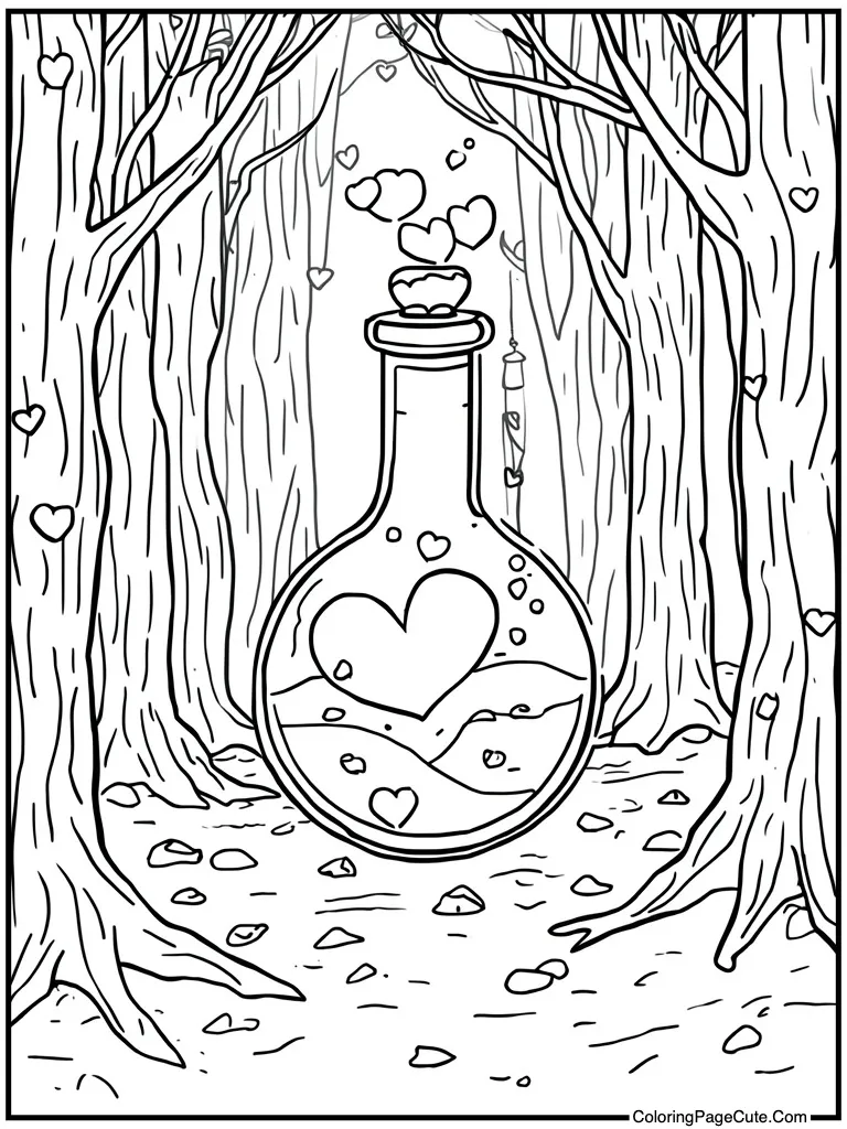 Love potion magic flask