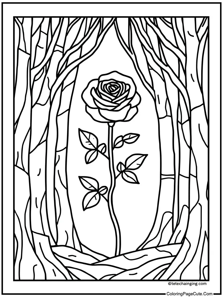 Stained glass window rose