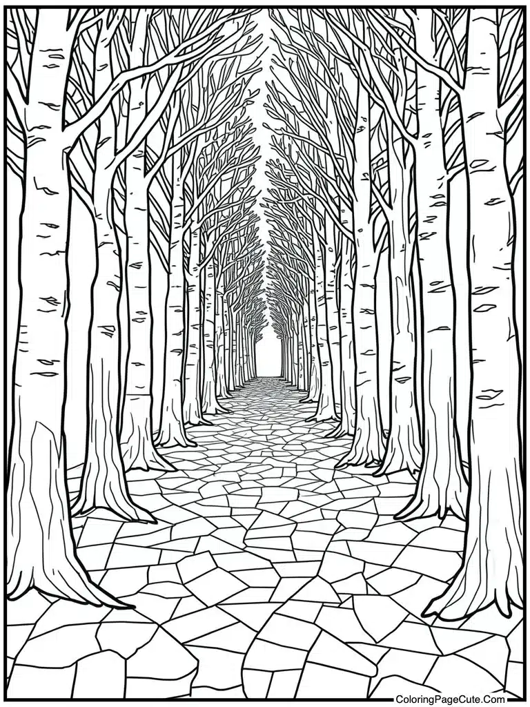 Mosaic tile floor pattern