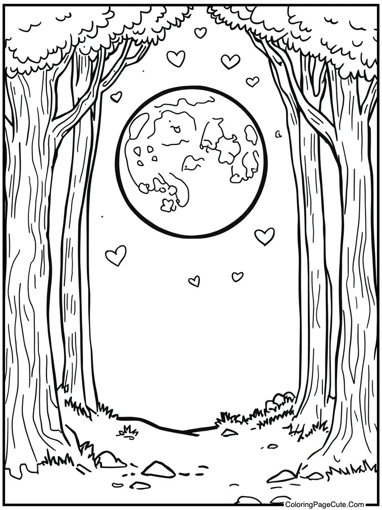 Moon smiling down bright